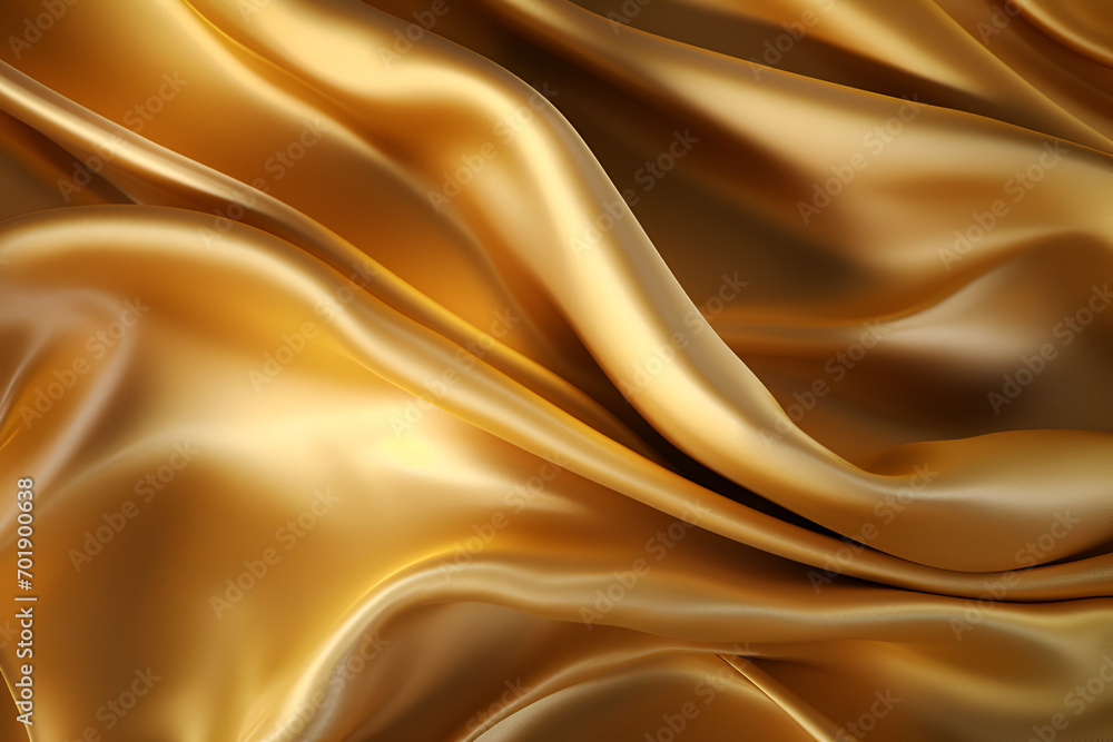 Golden luxury silk satin waves fabric background Golden luxury silk satin waves fabric background