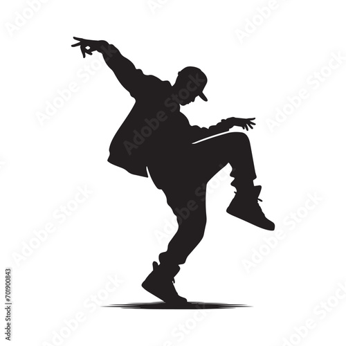 Dancing Silhouette Black Vector - Elegant Dance Pose in Striking Black Silhouette 