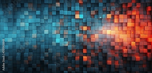 A 3D wall texture with a modern  abstract digital pixel design