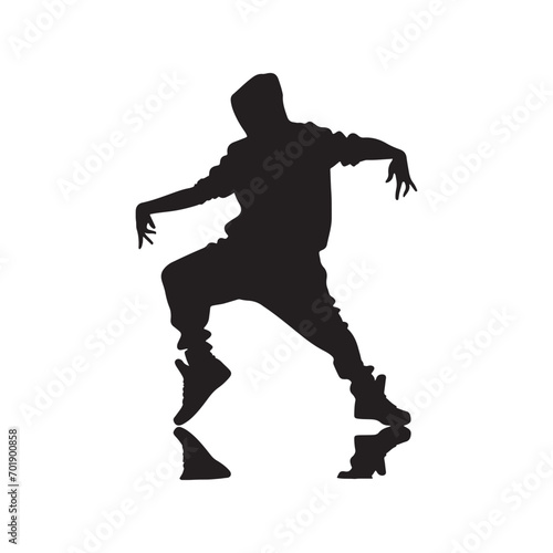 Dancing Black Vector Silhouette - Graceful Dance Pose Captured in Elegant Form 