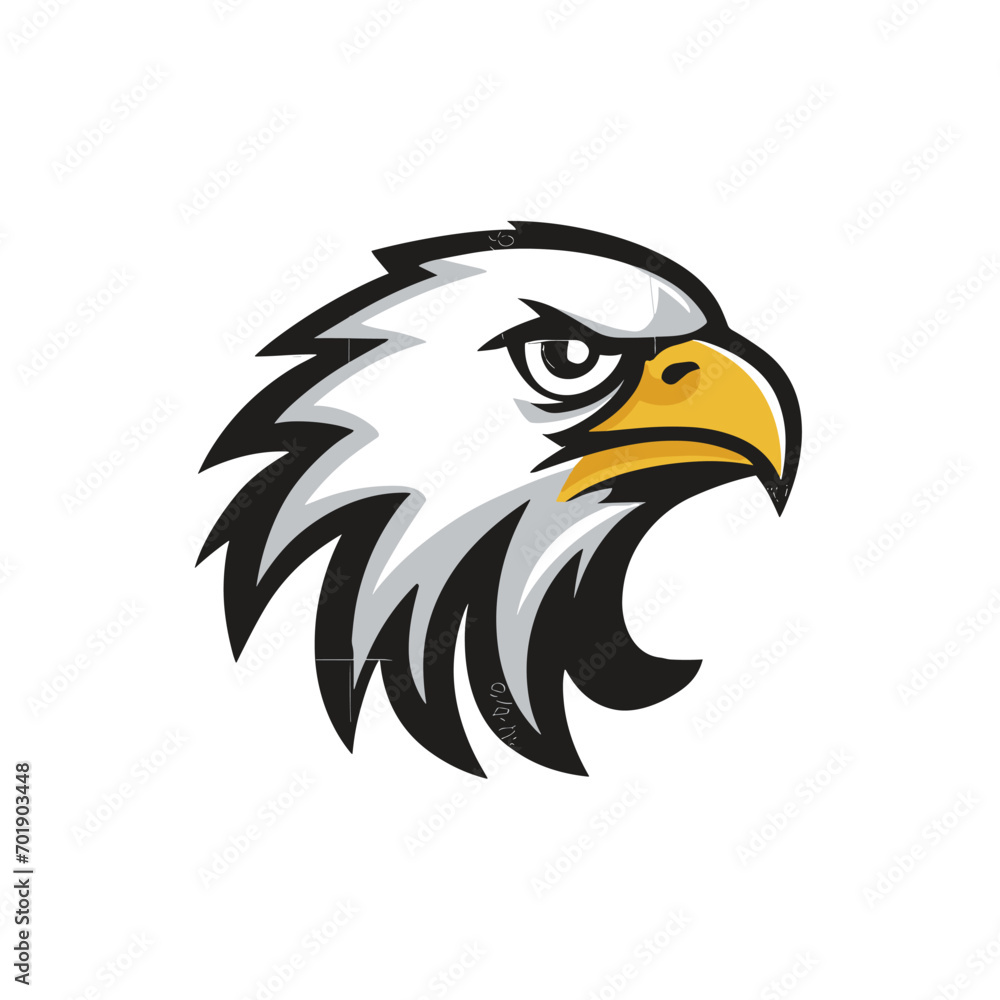 Fototapeta premium American bald eagle, eagle head vector, eagle head illustration, eagle head illustration, eagle face illustration, vector illustration, bird logo, eagle icon, 