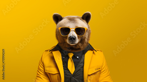 Beautiful and elegant bear with sunglasses © Data
