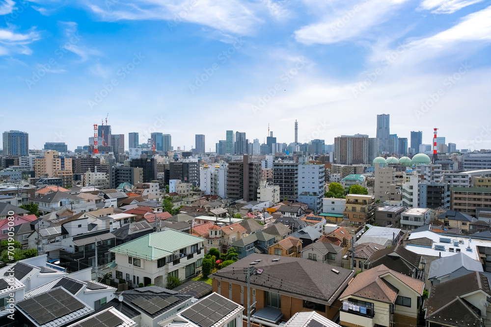 神奈川県横浜市 西区浅間町の高台から見える横浜市の眺望