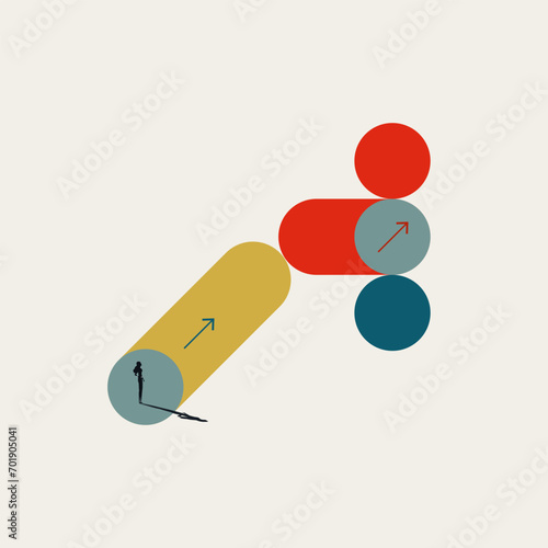 Business career ambition vector concept. Symbol of motivation, challenge, success and goals. Minimal illustration.