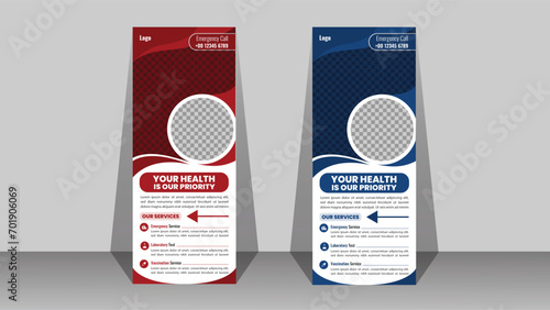 
Health care medical agency roll up modern and Professional and Creative Minimal x Banner, Standee banner template