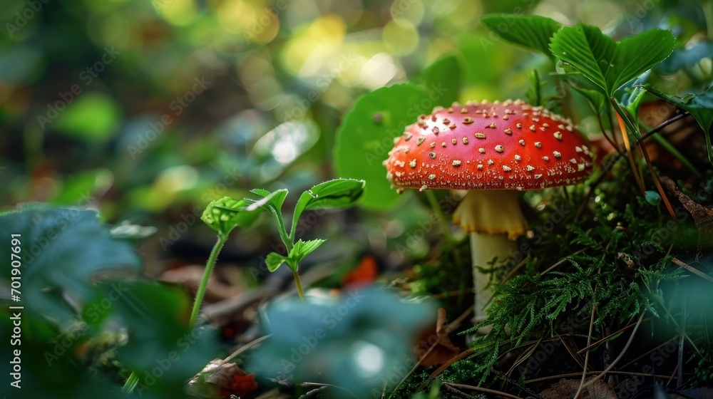 a macro photograph that captures the enchanting beauty of a red mushroom a macro photograph that captures the enchanting beauty of a red mushroom