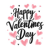 Happy Valentine's Day. Hand-drawn lettering. Vector illustration.