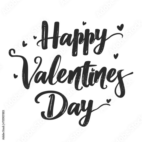 Happy Valentine s Day. Hand-drawn lettering. Vector illustration.