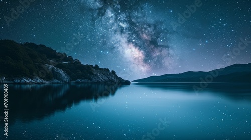 Sea reflected in the starry sky
