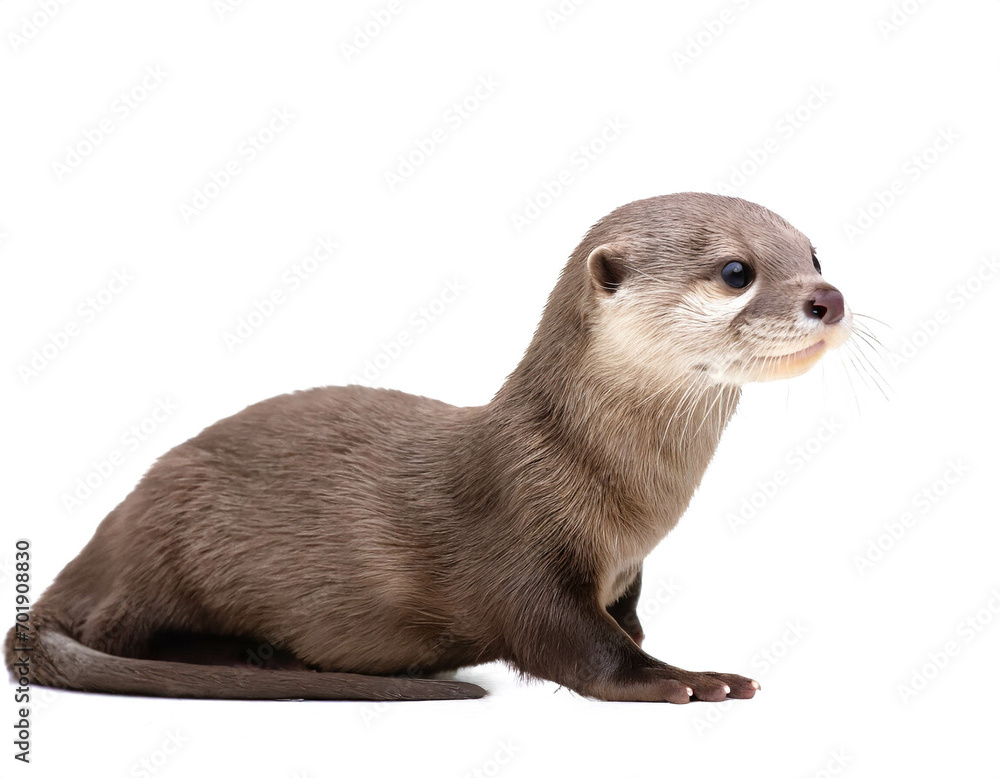 Baby otter isoliert auf weißem Hintergrund, Freisteller Baby otter isoliert auf weißem Hintergrund, Freisteller