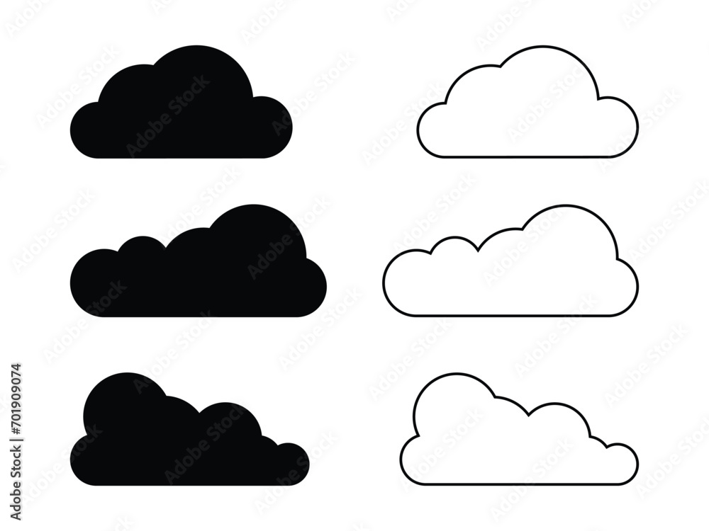 cloud icon set cloud icon set