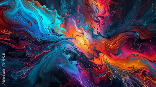 Abstract background with multicolor fluid paint.Abstract colorful background.