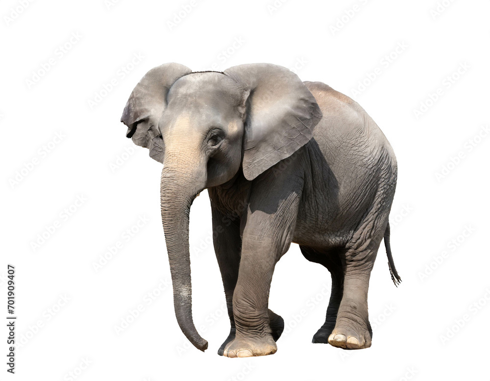 Baby Elefant isoliert auf weißem Hintergrund, Freisteller