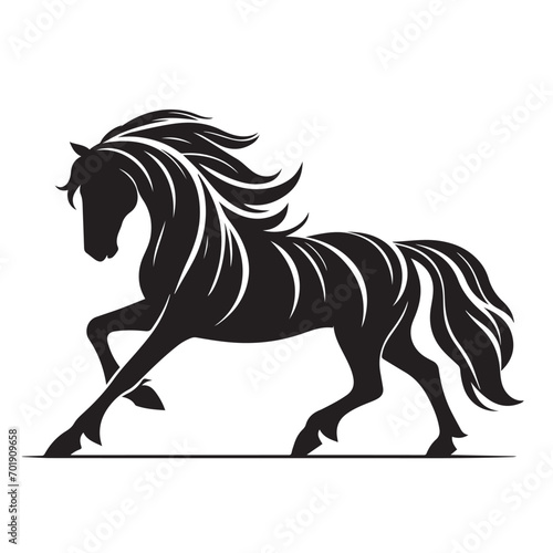 Graceful lines and intricate details highlight this captivating black horse silhouette vector, offering a timeless touch to your design repertoire - vector stock.





