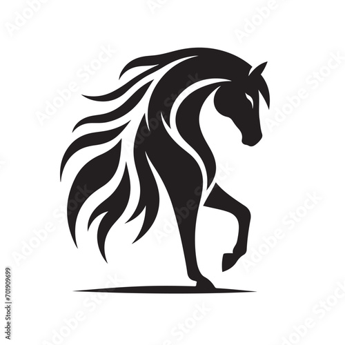 Fototapeta Naklejka Na Ścianę i Meble -  Expressive and bold, this vector illustration features a black horse silhouette, infusing energy and vibrancy into your design projects - vector stock.
