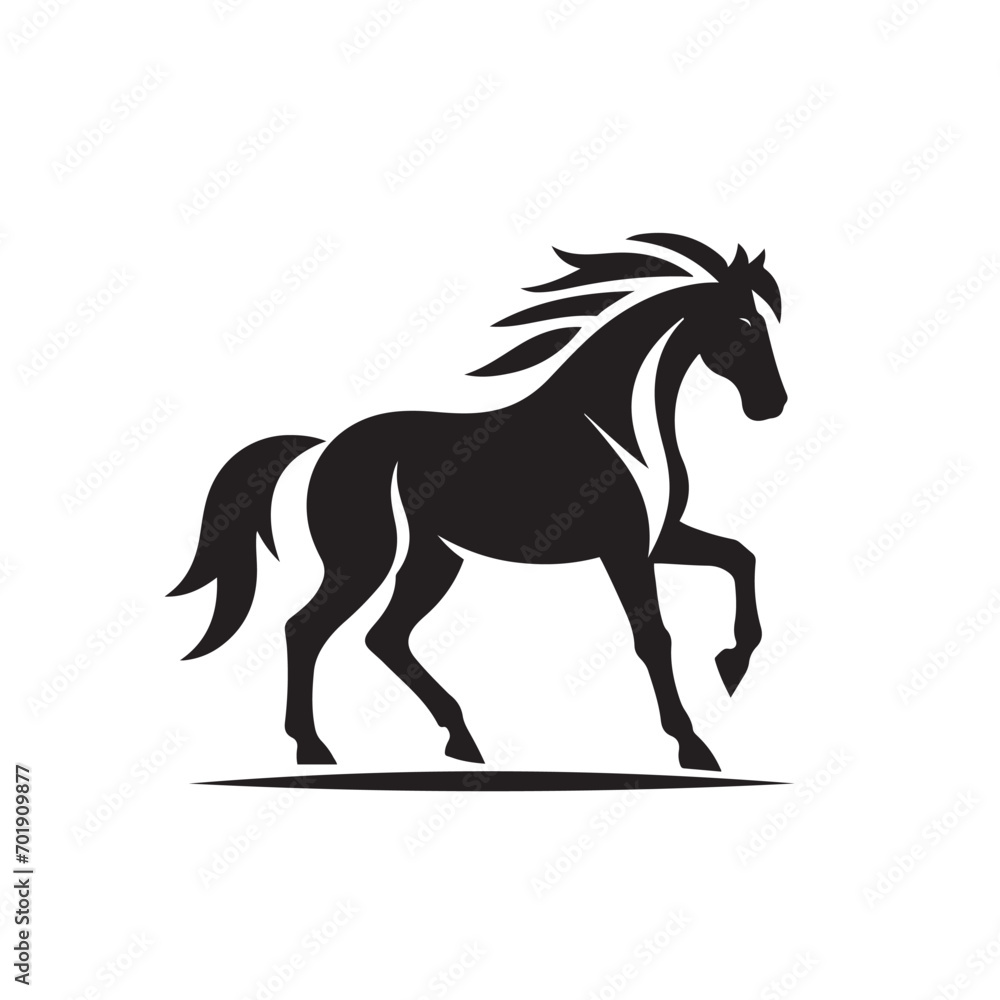 Embodying strength and beauty, this black horse silhouette vector is an essential element for elevating your design projects - vector stock.
