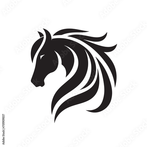Fine details and graceful lines define this captivating black horse silhouette vector, serving as a versatile element in your design work - vector stock.
 photo