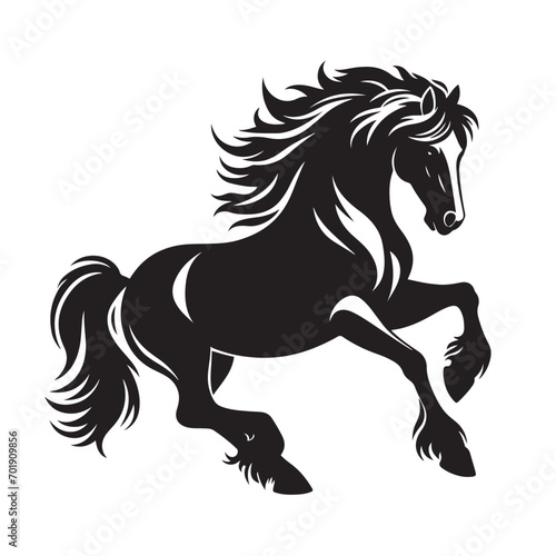 Majestic and refined  a black horse silhouette vector that exudes regality  elevating the visual appeal of your design compositions - vector stock. 