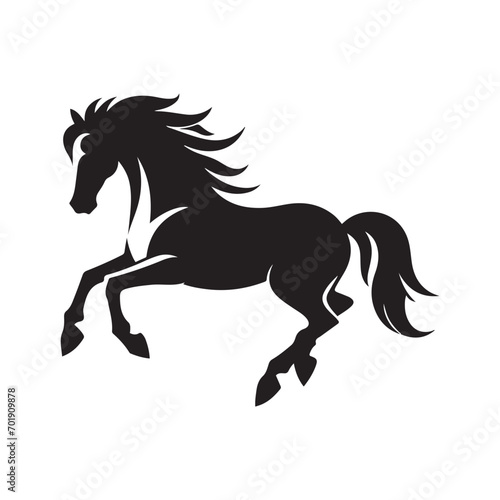 Versatile black horse silhouette vector  adding a touch of elegance and sophistication to a wide array of design applications - vector stock. 