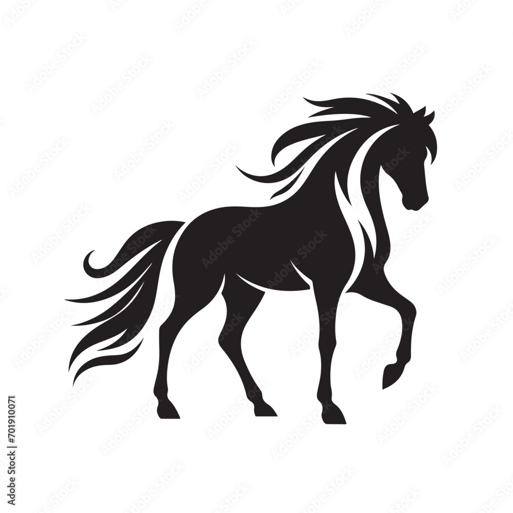 Aesthetically pleasing vector illustration featuring a black horse silhouette, adding grace and charm to your projects - vector stock.
