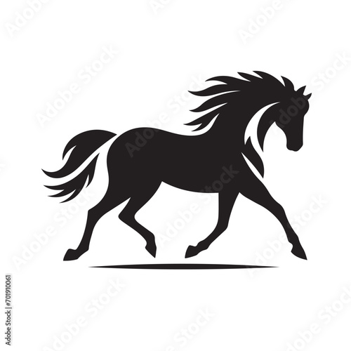 Dynamic movement captured in this black horse silhouette vector  enhancing the visual appeal of your design projects - vector stock. 