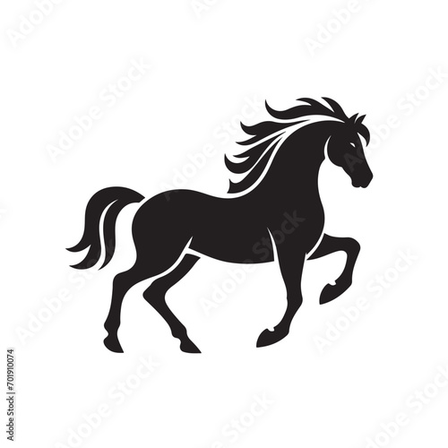 Expressive and bold, this black horse silhouette vector adds a touch of dynamism to your design endeavors - vector stock. 