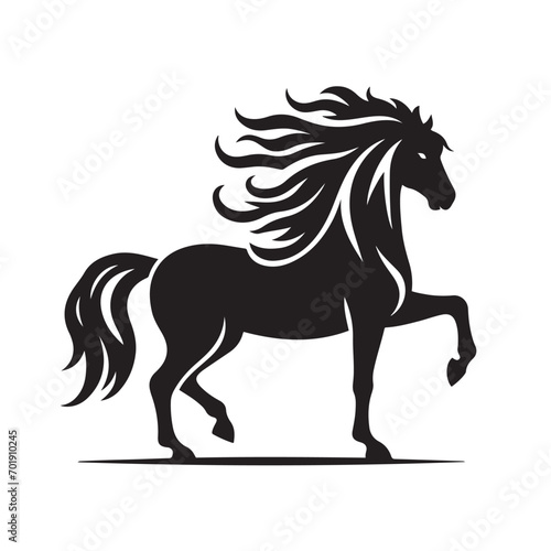 Dynamic and fluid  this black horse silhouette vector adds a touch of sophistication to any project - vector stock. 