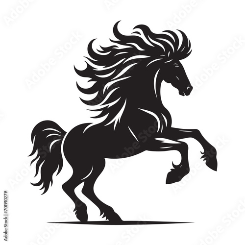 Fototapeta Naklejka Na Ścianę i Meble -  Elegant and powerful, this vector horse silhouette in black offers versatility for your design needs - vector stock.
