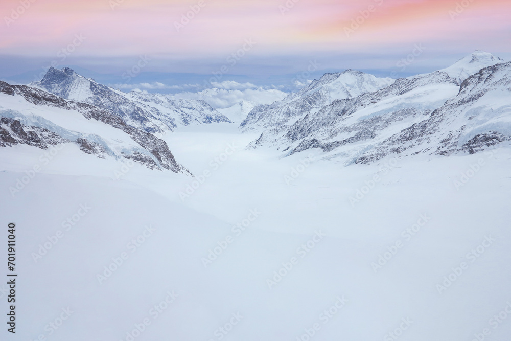 Obraz premium Tops of winter snowy higher mountains