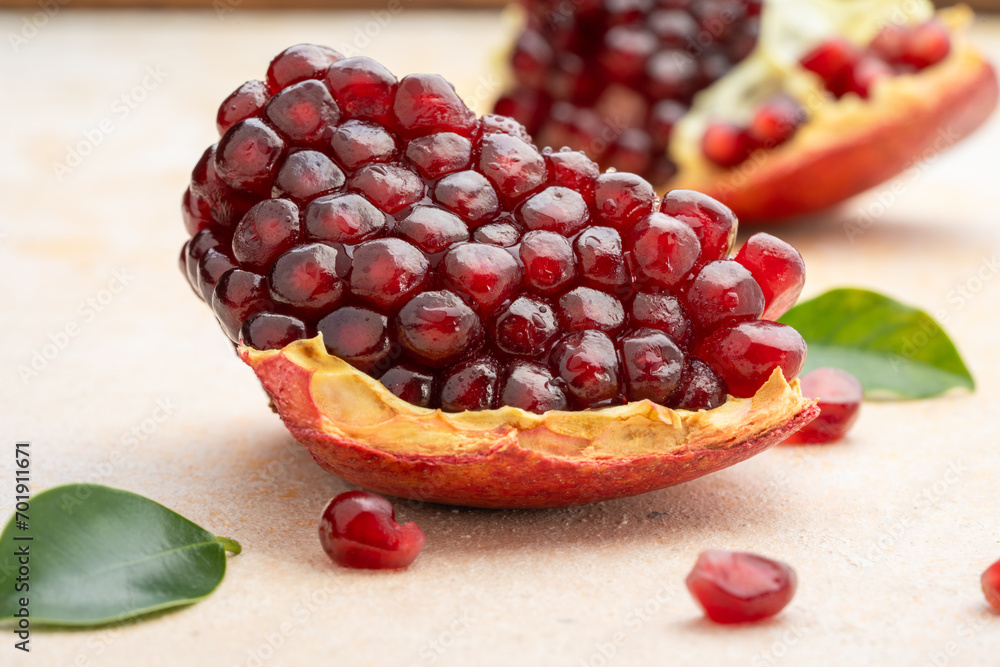 Ripe, red and delicious pomegranate Ripe, red and delicious pomegranate