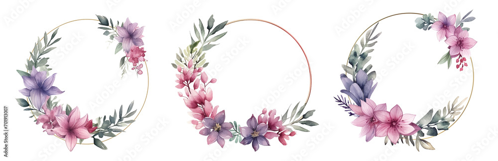 watercolor frame flowers, a set of illustrations in handmade watercolor style on a white background, generative ai
watercolor frame flowers, a set of illustrations in handmade watercolor style on a white background, generative ai