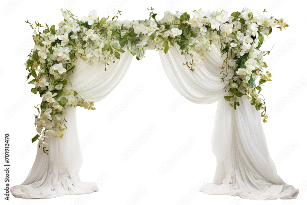 Beautiful wedding flower arch, cut out - obrazy, fototapety, plakaty 