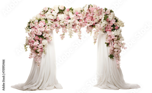 Beautiful wedding flower arch, cut out photo