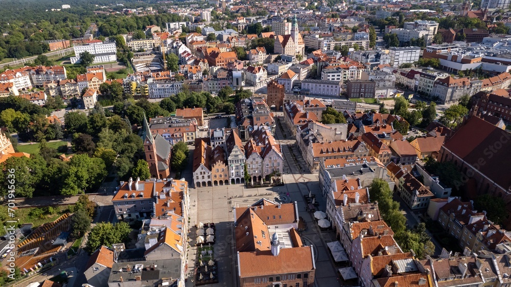 Olsztyn's Historic Flight: A Drone Soars Over the Architectural Tapestry of the Old Town