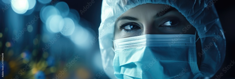 Young woman doctor wearing a face mask Young woman doctor wearing a face mask