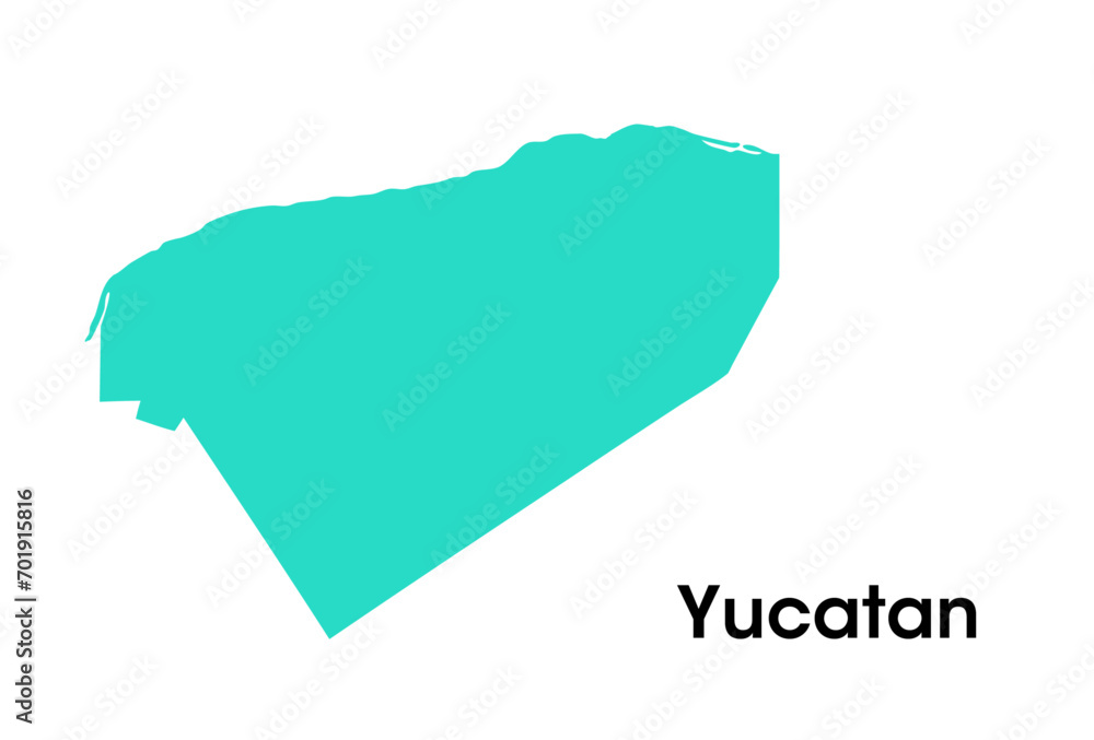 Yucatan map in Mexico