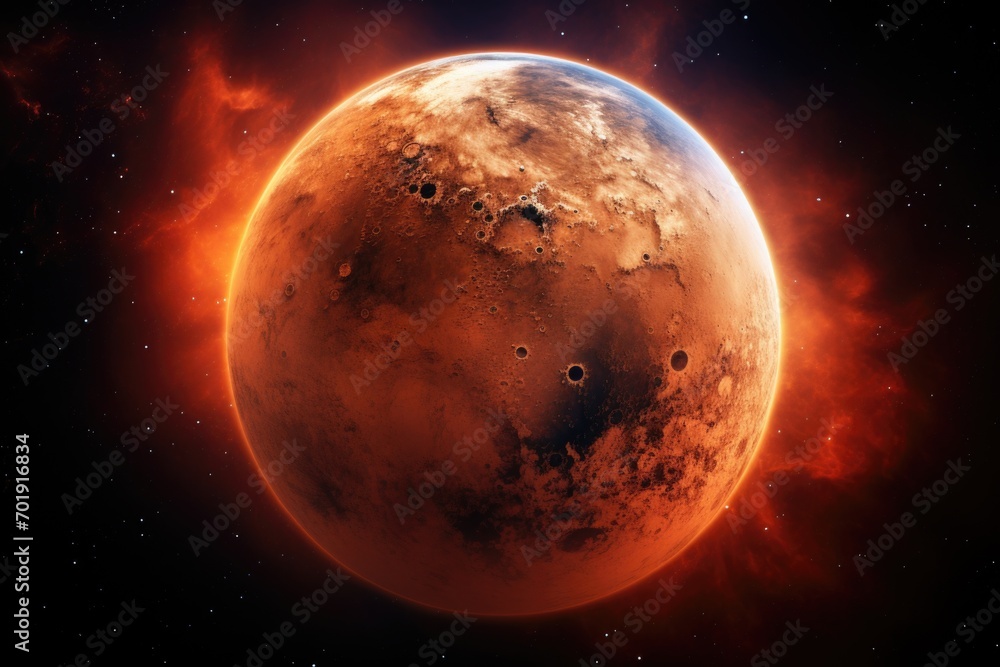 planet Mars, the red planet on black background planet Mars, the red planet on black background