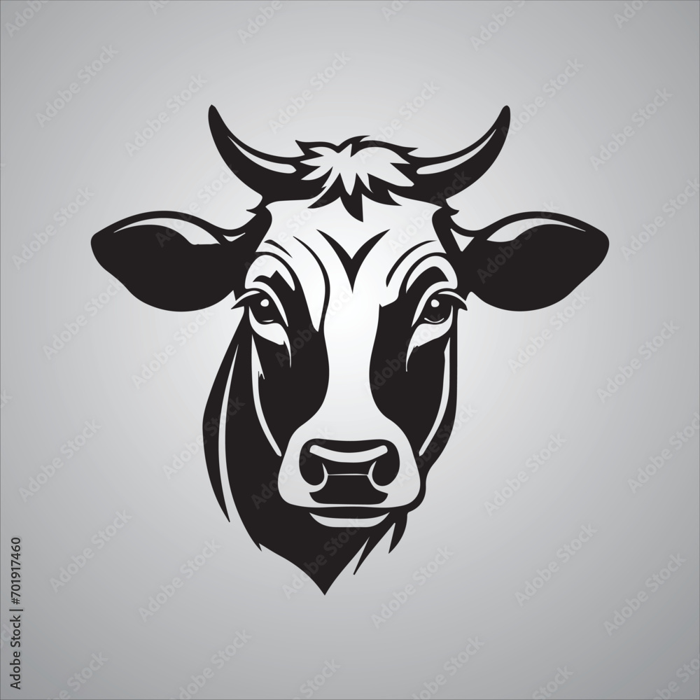 Cow black vector silhouette illustration vector isolated on white background