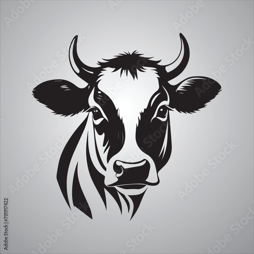 Cow black vector silhouette illustration vector isolated on white background