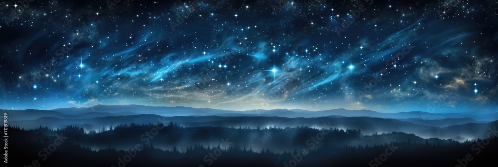 Dark Night Starry Sky Background.