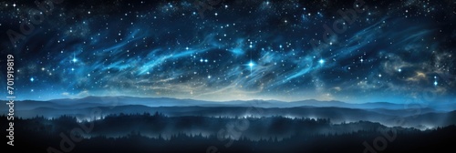 Dark Night Starry Sky Background.