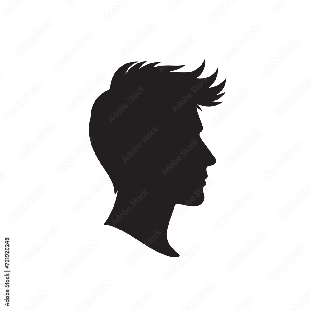 Artistic Vector Black Silhouette of a Person - Striking Stock Image Element
