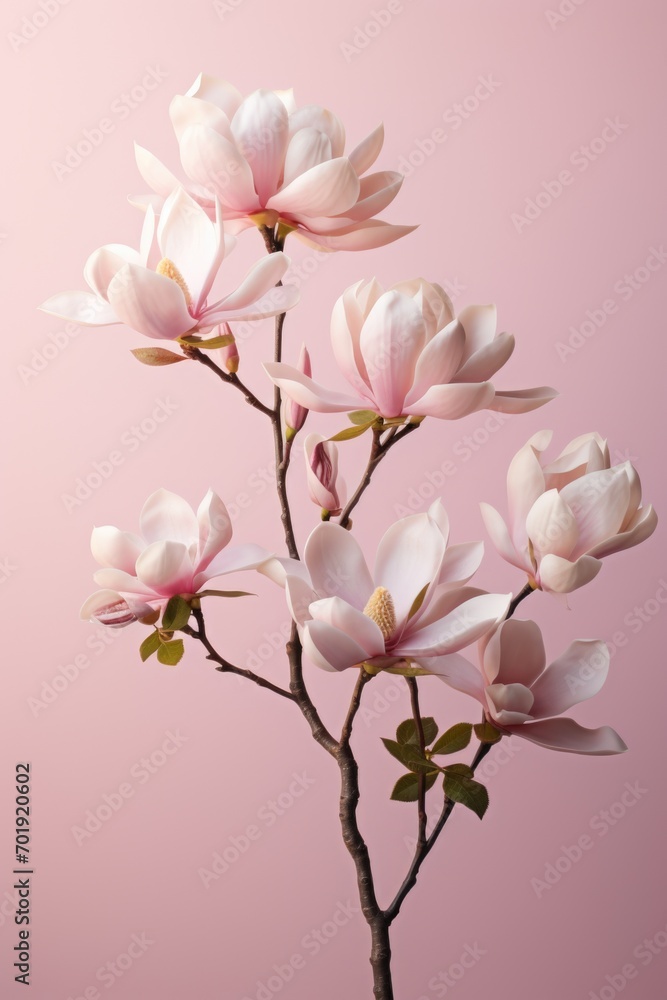 fresh magnolia flower and tree