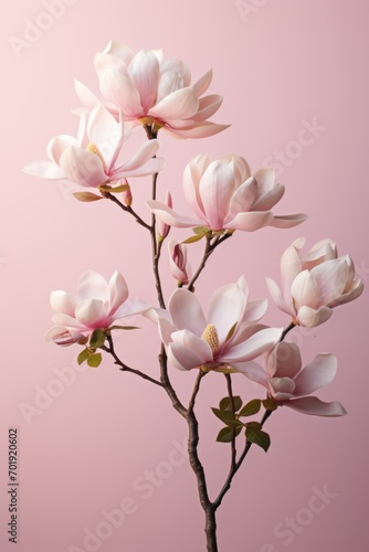 fresh magnolia flower and tree