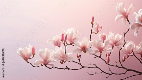 fresh magnolia flower and pink background
