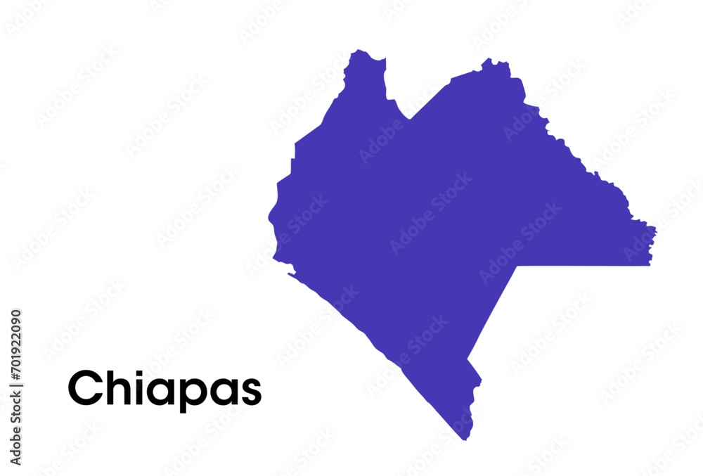 Fototapeta premium Chiapas State map in Mexico