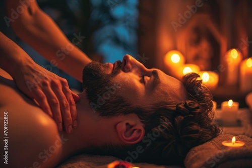 Romantic Rejuvenation: A Man Experiences Valentine's Day Pampering at the Spa - A Celebration of Love and Relaxation in a Tranquil Retreat for Couples.




 photo