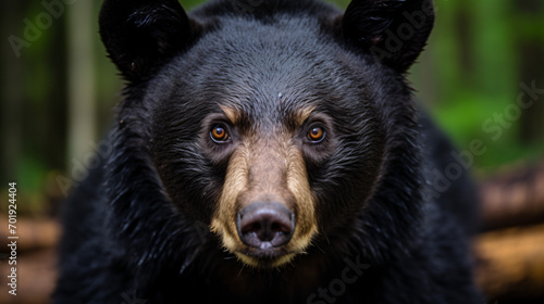 American Black bear closeup looking at the camera © Data