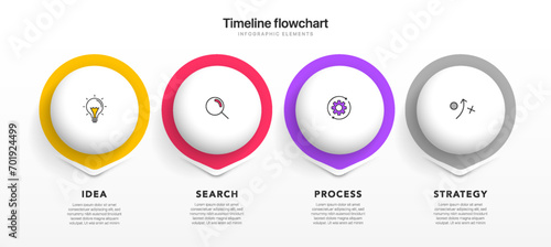 Timeline infographic design with  options or steps. Infographics for business concept. Can be used for presentations workflow layout, banner, process