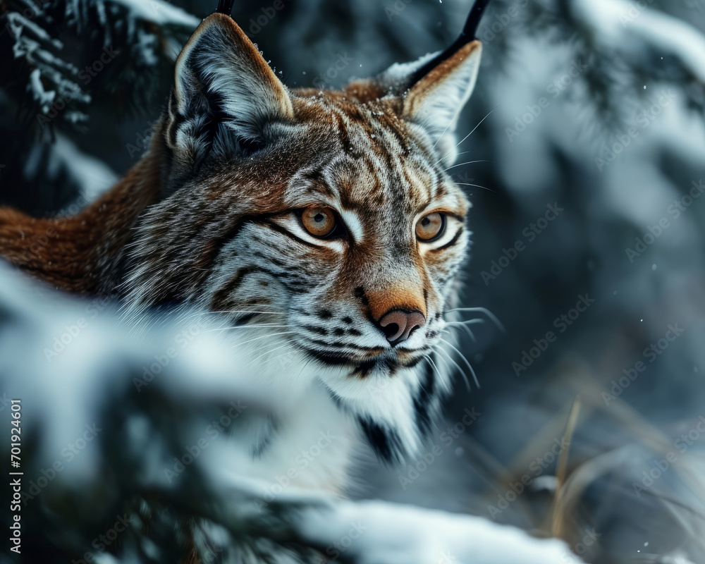 Fototapeta premium Luchs im Schnee